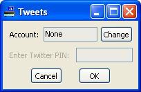 Tweet configuration screen