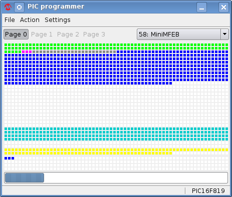PIC programmer screen